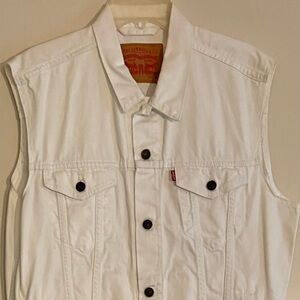 Levi's White Denim Vest